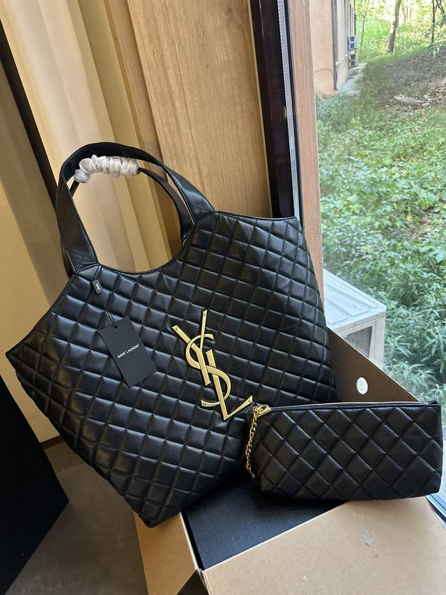 折叠礼盒包装 Ysl Gaby绗缝纹路购物袋 大tote感觉太温柔了简直 随意搭配都出彩#Ysi 38 39Cm