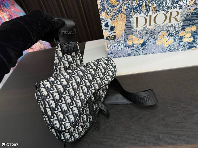 Dior 迪奥马鞍包 男士胸包 背起来很有feel 容量大又轻盈 休闲又通勤 轻松时尚 这样的包你不想有一个吗 尺寸 25 18Cm
