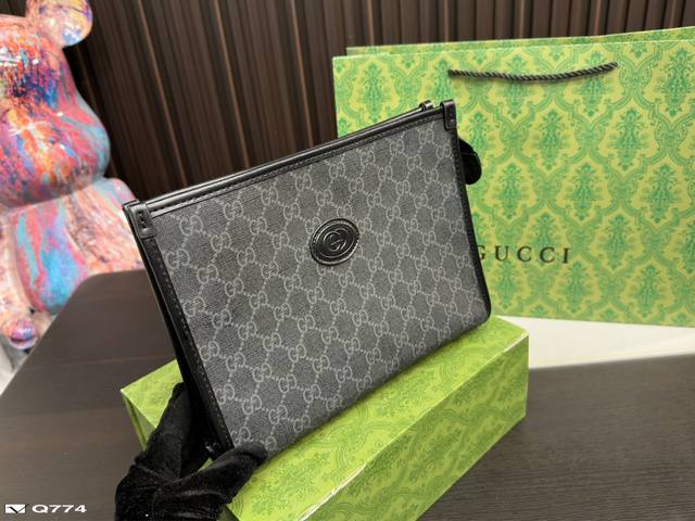 折叠盒酷奇 Gucci洗漱包 高端品质 采用精湛镶嵌细工 实物拍摄 尺寸25.19Cm