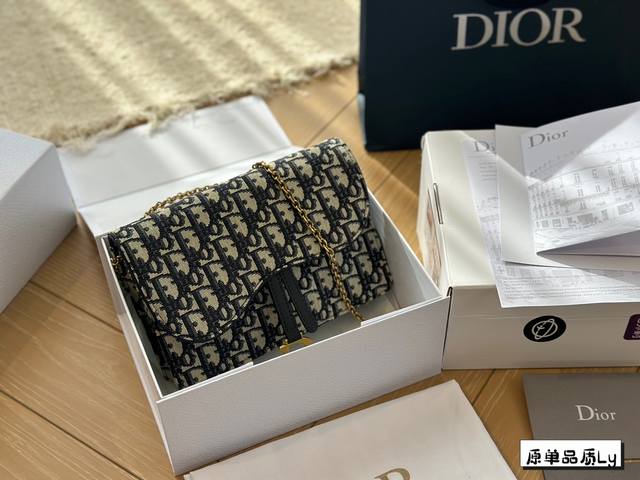 折叠盒 Ddd Dior小方包woc 新款链条女包单肩包斜挎包 老花帆布 高端定制五金 质感爆棚出货尺寸22 15Cm Ddd