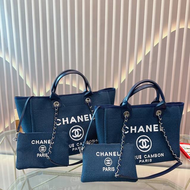 大号 小号 Chanel 新款香奈儿沙滩包购物袋 Chanel沙滩包每年都会出新的款 跟老款不同的logo装饰更加高端大气 容量超级可妈咪包qr 简约休闲的设计