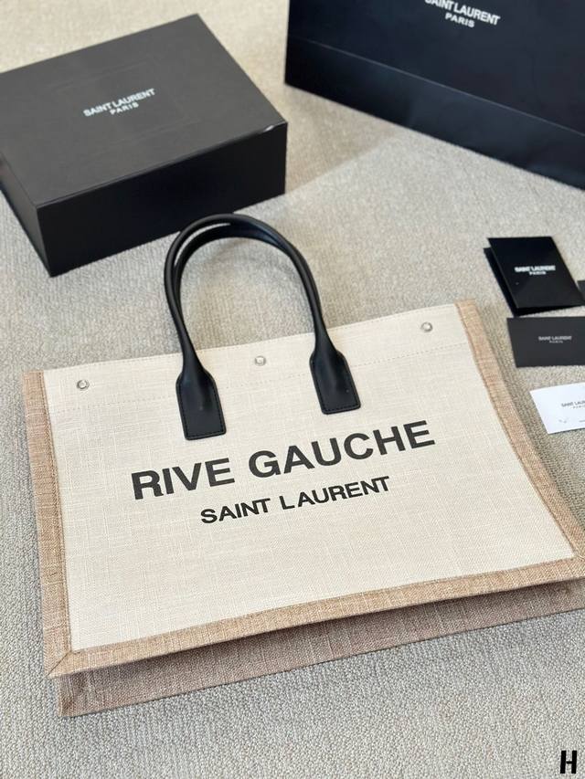 原版布 Ysl Saint Laurent Rive Gauche圣罗兰 新款购物袋 这只购物袋 沙滩包 卢雷克斯帆布 混合纤维织布 质感完胜之前所有色款沙滩包