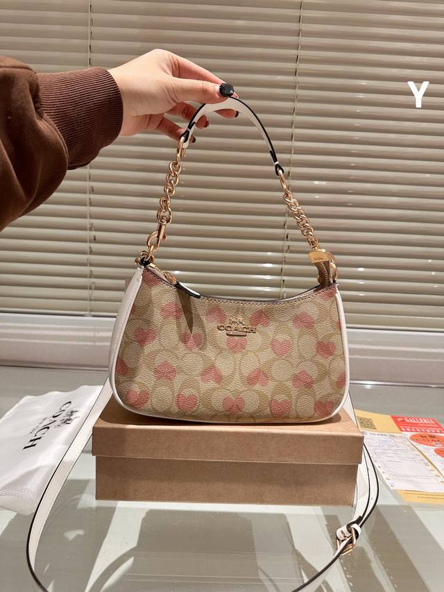 牛皮版本 24年1月情人节新品 Coach 新品 Teri腋下包 Coach蔻驰 隆重回归的香布雷系列 结合了 Teri腋下包 奢华细腻的面料搭配时尚雅致的te