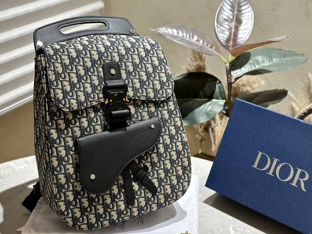 原单 Dior 迪奥 新款Oblique 印花 Gallop 经典提花双肩包背包 尺寸28×40