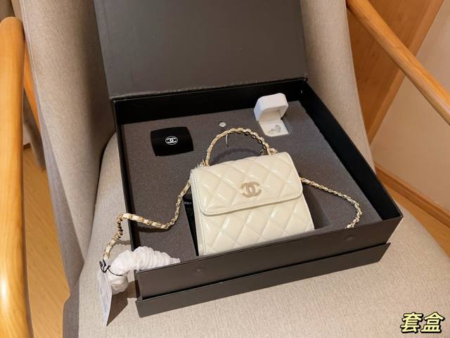 礼盒包装 Chanel 香奈儿 24p珍珠手柄凯丽mini kelly镜子手镯戒子 不能放手机 超值套盒组合 尺寸16cm
